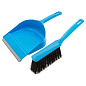 Набор: совок с кромкой 330 x 225 мм и щетка-сметка 285 мм, голубой, Home Palisad 933105