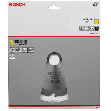 Пильный диск Construct Wood 210х30 мм Z14 BOSCH 2608640634