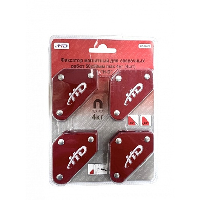 Фиксатор магнитный для сварочных рабор 50х58 мм max 4кг (4шт) H-D HD-08677