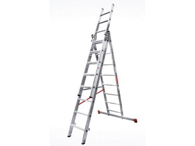 Лестница алюм. 3-х секц. 210/424/211 см 3х8 ступ. 14,8кг NV3230, макс. нагрузка 150 кг Новая Высота 3230308