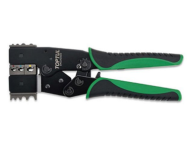 Клещи для обжимки клемм трещоточные 2 в 1 TOPTUL DKCA2222