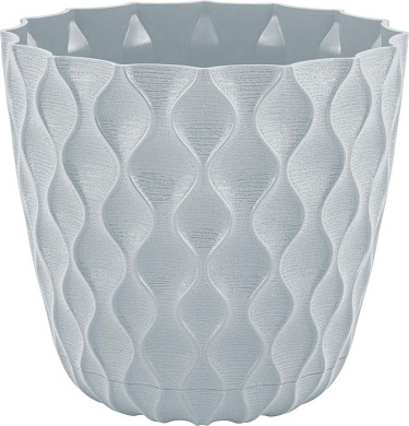 Горшок для цветов InGreen Wave с дренажной сеткой и съемным поддоном 2,5л, D175мм туман Пластик Репаблик IG650210025