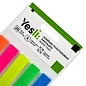 Закладки пластиковые "Yesli:", 12х45 мм, 5 цветов х 20 шт., ассорти неон