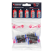 Фитинг соединительный для пластиковых трубок 4x4 мм, к-т 5 шт Forsage F-SPU04K