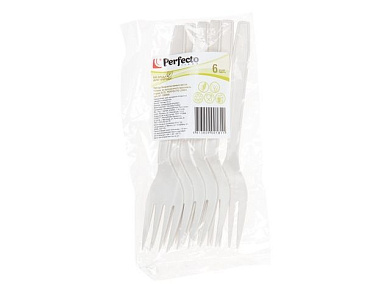 Набор вилок 158 мм биоразлагаемых, из кукурузного крахмала, 6 шт, серия ECO, Perfecto Linea 47-158006