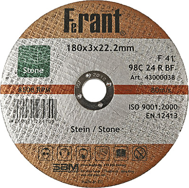 Круг отрезной 180×3,0×22,2 по камню, бетону, FERANT FERANT 43000038