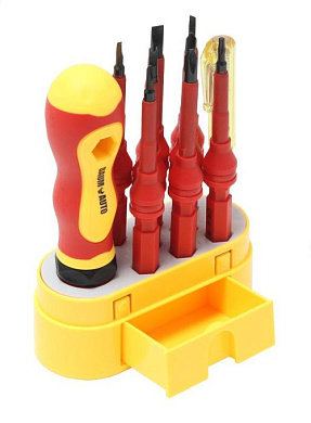 Отвертка диэлектрическая со сменными насадками 10 пр. BaumAuto BM-3031210