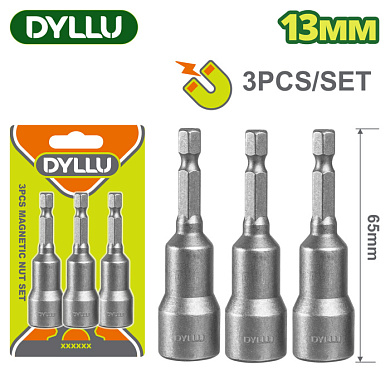 Торцевая магнитная насадка 13x65 мм DYLLU DTWR2K13 (3 шт)