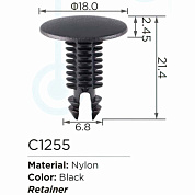 Клипса для крепления внутренней обшивки а/м универсальная пластиковая, 100 шт Forsage C1255(universal)