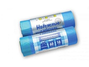 Мешки для мусора с завязками, 60 л, 10 шт, "НАДЕЖНЫЕ", синие, 59х64 см/23 мкН РОМАШКА ВЗ0601012