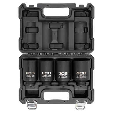 Набор ударных глубоких головок 34,36, 38, 41 мм 1/2'' 4 пр 6-гр JCB JCB-4045-5MPB