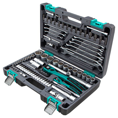 Набор инструментов 1/4''&1/2'' CrV 82 пр. 12-гр. Stels 14117