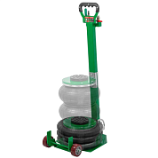 Домкрат подкатной пневматический 3 т, 4-8bar,, 135-400 мм, 3 подушки, Ø250 мм RockForce RF-TRA1812