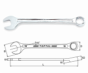 Ключ комбинированный, со смещением 15° Toptul серия AAEX