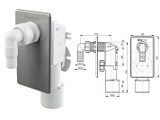 Сифон для стиральной машины под штукатурку хромированный Alcaplast APS3
