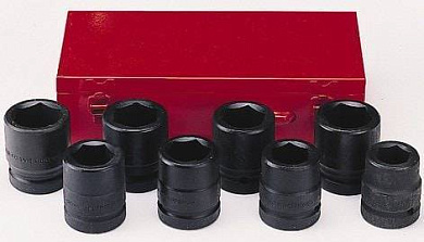 Набор ударных головок Force 8081 6-гр. (24-41 мм) 8 пр. 1''