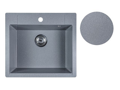Мойка кухонная из искусственного камня UNIT серебро 550х500 мм, AV Engineering AVE550500SLA