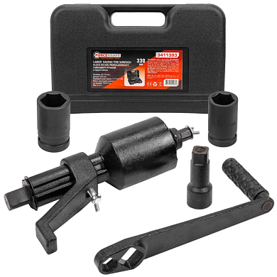 Гайковерт ручной с редуктором 1:1/1:3/1:58, 5800 Н/м, 1", головки 32, 33 мм, L330 мм ForceKraft FK-3411393