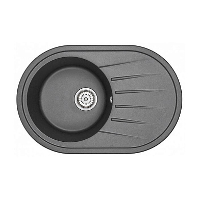 Мойка кварцевая, овальная, ST-7601, 760*500мм, черный, Granula 106478