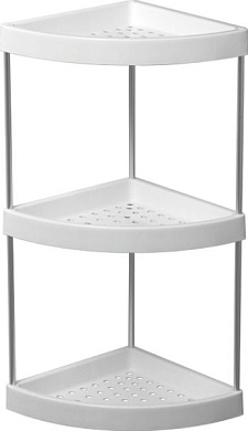 Полка в ванную, пластик + алюминий, белый Ledeme L362-3