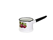 Ковш эмалированный без крышки 1 л, белый "Черешенка" Керченский металлургический завод 90104-072/4БлЧер