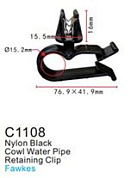 Клипса для крепления внутренней обшивки а/м Форд пластиковая, 100 шт Forsage C1108(Ford)