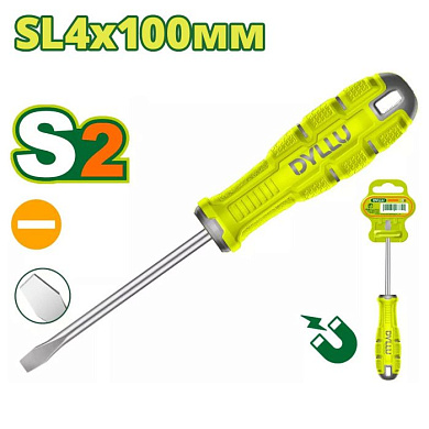 Отвертка шлицевая SL4 100 мм DYLLU DTSDA244