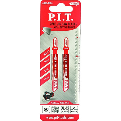 Пилка для лобзика по металлу T118A 50мм PIT AJSB-T118A