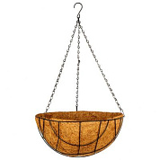 Кашпо подвесное с вкладышем из коковиты, полукруглое D 35 Palisad 69023