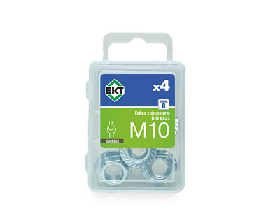 Гайка M10 с фланцем, 4 шт ЕКТ B006682