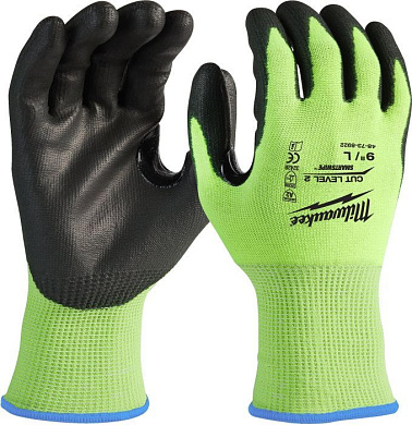 Перчатки защитные Hi-Vis Cut level 2/B 8/M Milwaukee 4932479922