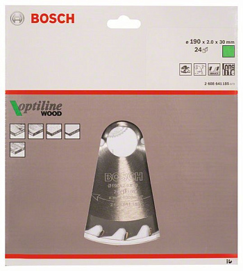 Пильный диск Optiline Wood 190х30 мм Z24 BOSCH 2608641185