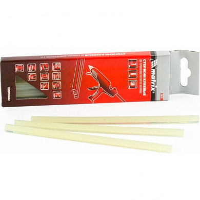 Стержни клеевые, прозрачные, 7х150 мм, в упаковке 6 шт Matrix 930710