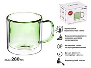 Кружка стеклянная с двойными стенками, 280 мл, лес, серия ENCANTO, PERFECTO LINEA 30-004280