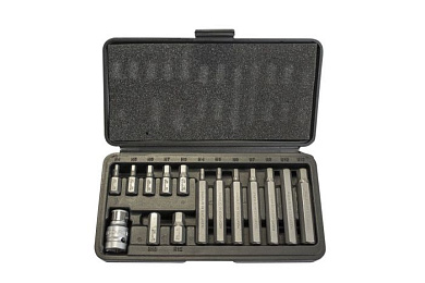 Набор бит HEX с битодержателем 15 пр. 10 мм RockForce RF-4155(C)