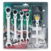 Набор комбинированных трещоточных ключей с шарниром 10, 12-14, 17 мм 5 пр RockForce RF-51052F