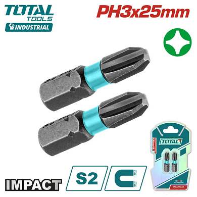 Бита ударная PH3 25мм TOTAL TACIM71PH325 (2 шт)