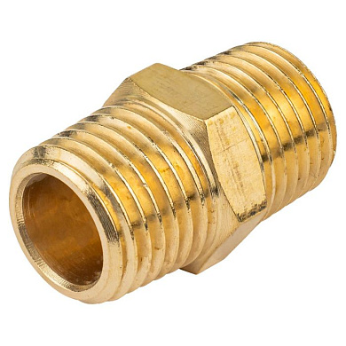 Соединитель резьбовой, наруж. резьба 1/4"x1/4" Forsage F-MM04/04