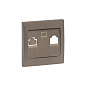 Валенсия лицевая панель розетки RJ-45 2-местная графит EKF PROxima ESK02-L-035-60