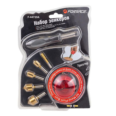 Набор зенкеров с держателем 7 пр., 6, 10, 13, 16, 19 мм Forsage F-44729A
