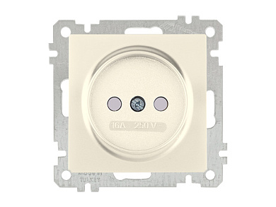 Розетка 1-ая, скрытая без рамки б/з шторки, кремовая DARIA Mutlusan 2100 606 0202