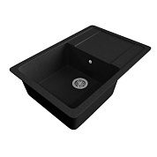 Мойка каменная, прямоугольная одночашевая, GS-15, 640*505мм, черный, врезная, Gamma Stone 113129