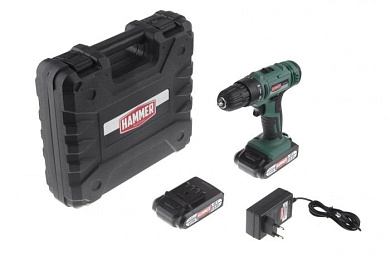 Аккум. дрель ACD18A 18В 2x1.5 Ач 10мм 0-350/0-1250об/мин 35Нм в кейсе быстр зарядка Hammer 735857