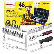 Набор инструмента 46 пр. 1/4'' 6-гр, 4-14 мм WMC TOOLS WMC-2462-46