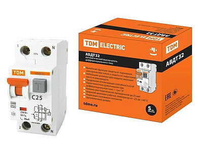 Выключатель дифференциальный автоматич. АВДТ-32 C25 30мА тип А TDM SQ0202-0031