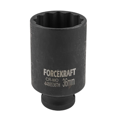 Головка ударная глубокая тонкостенная 36 мм 12-гр 1/2'' ForceKraft FK-4488536TH