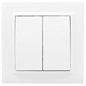 Минск Выключатель 2-клавишный СП,10А, белый EKF Basic ERV10-023-10