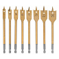 Набор сверл перовых по дереву, 10-12-14-16-18-20-22-25 мм, 8 шт, деревянный кейс Matrix 70441