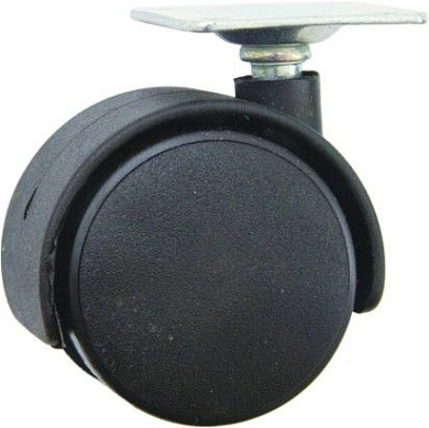 Колесо меб. пласт. d40 с площадкой, черный AKS 22610