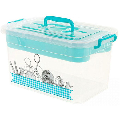 Контейнер для хранения 10 л. с вкладышем «Рукоделие» 355×235×190 Полимербыт 4381002